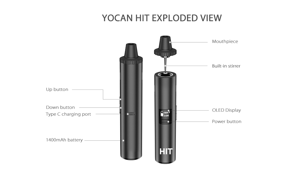 Original Yocan Hit Dry Herb Va - Vaping Area review and price